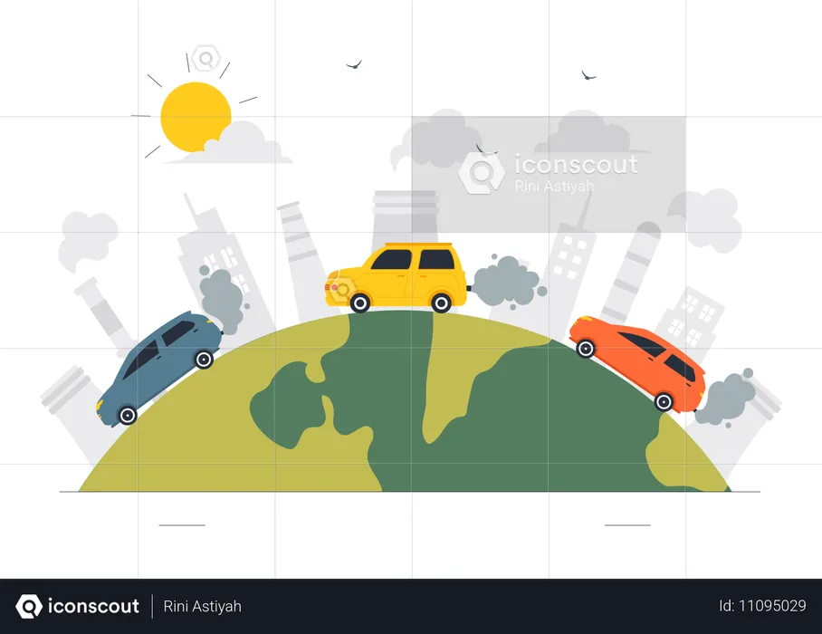 Car Pollution  Illustration