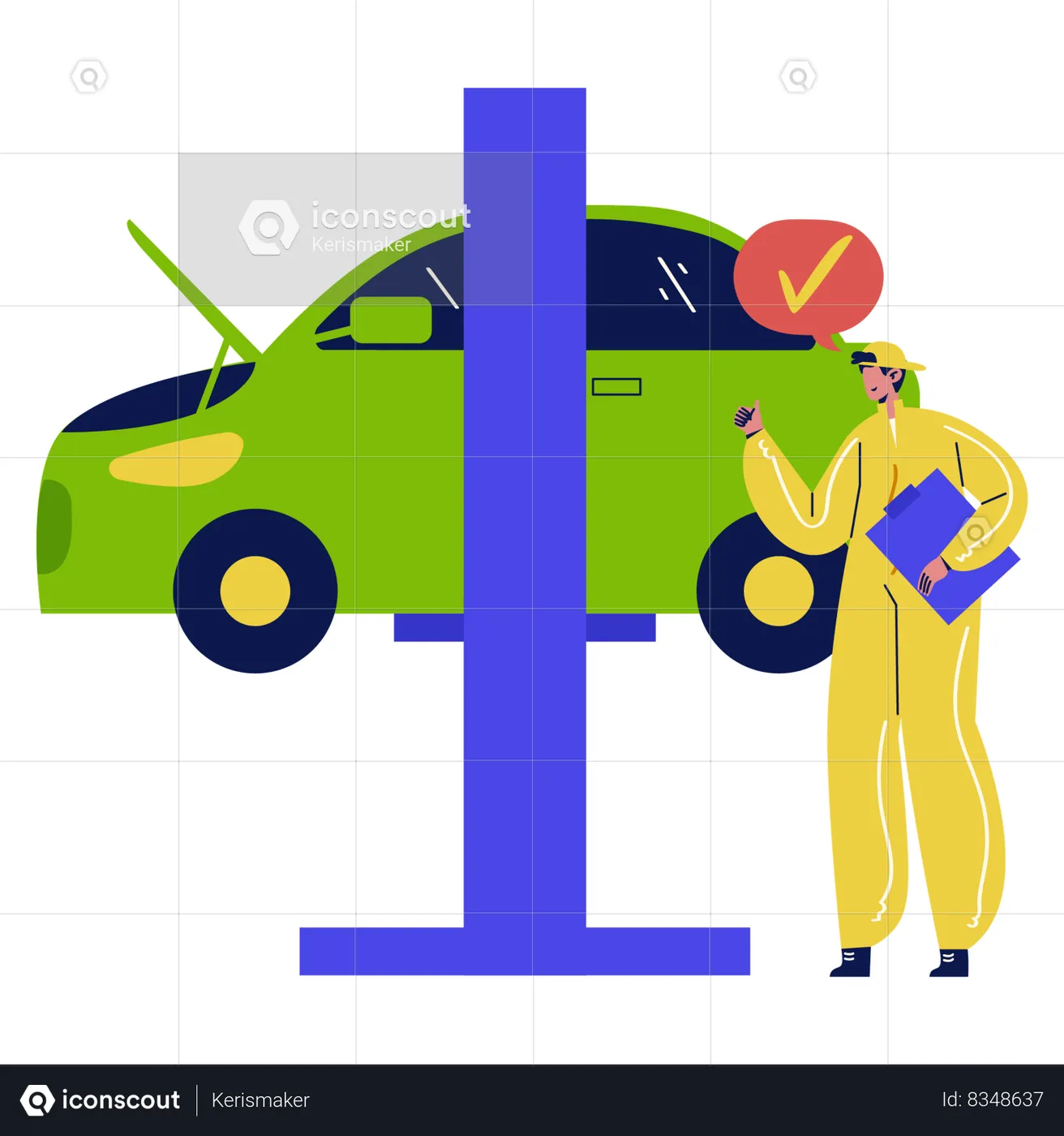 Best Car Quality Check Illustration download in PNG & Vector format