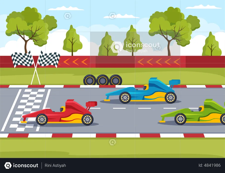 Car racing  Illustration