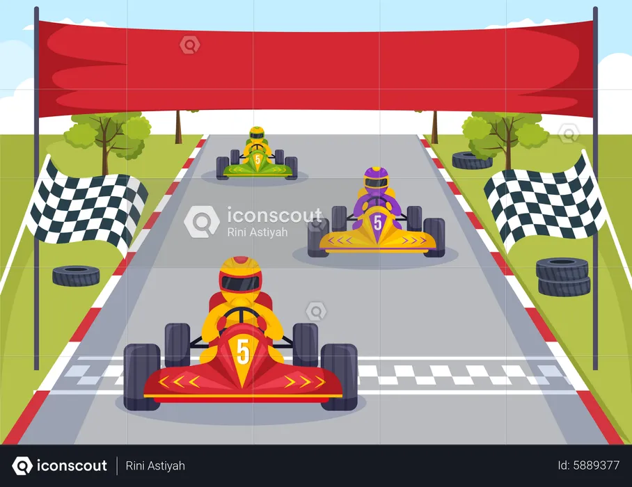Car Racing Competition  Illustration