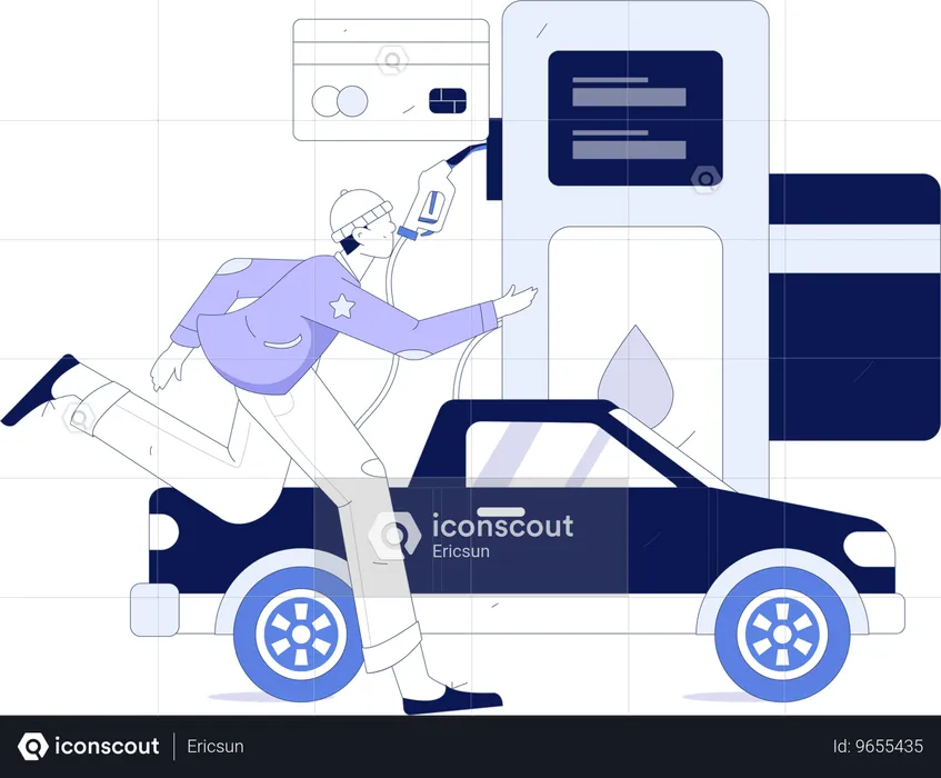 Car refueling  Illustration