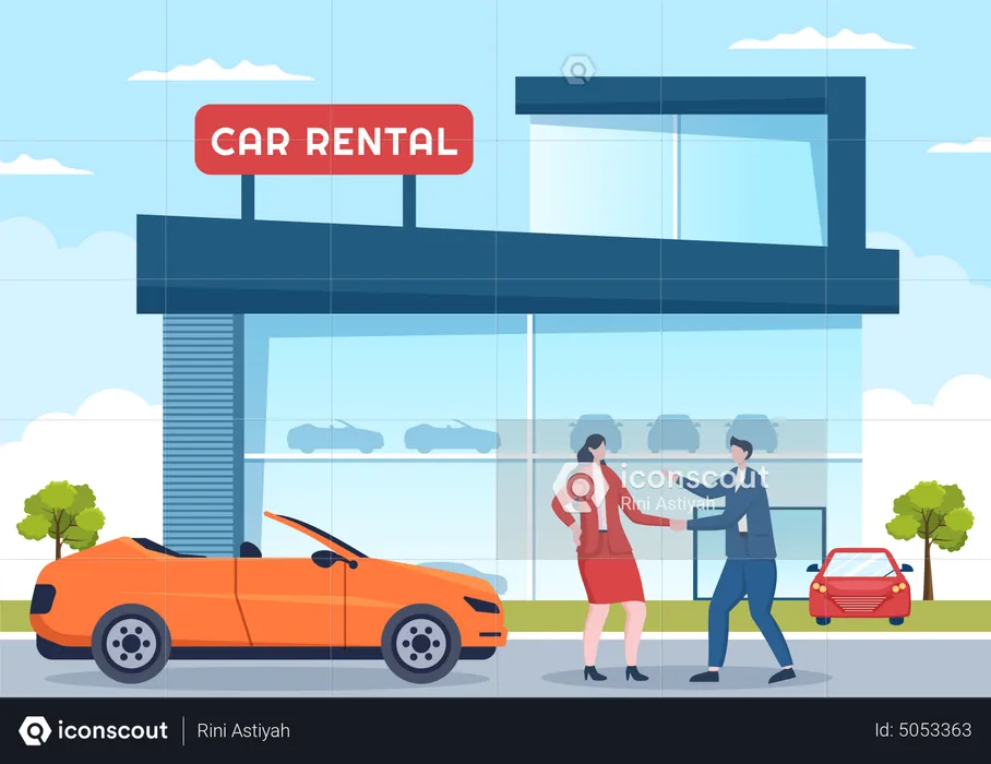 Car rental dealership  Illustration