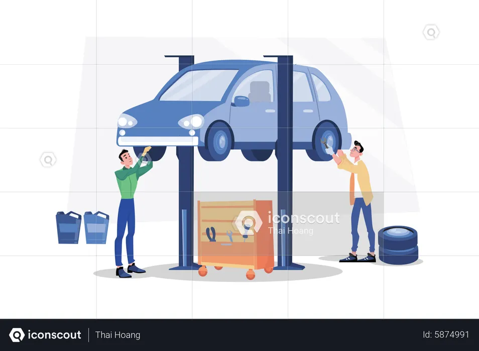 Car Repair Service  Illustration