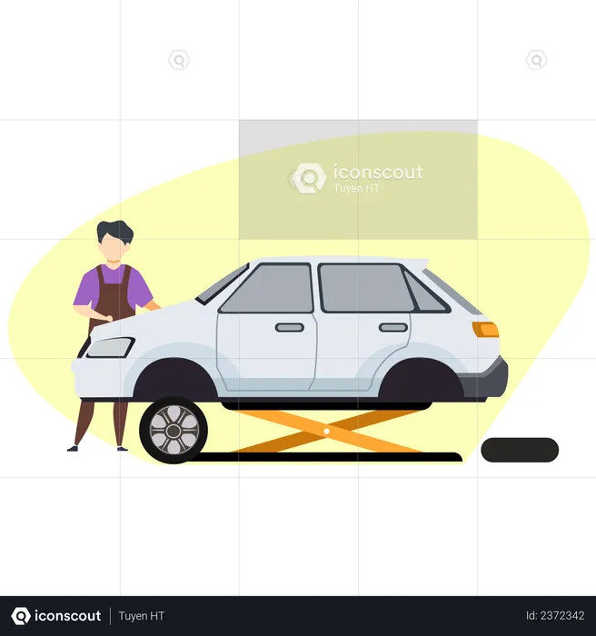 Car repairman  Illustration