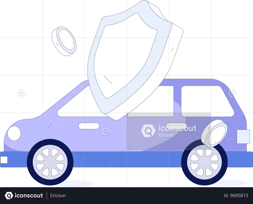 Car safety against accident  Illustration