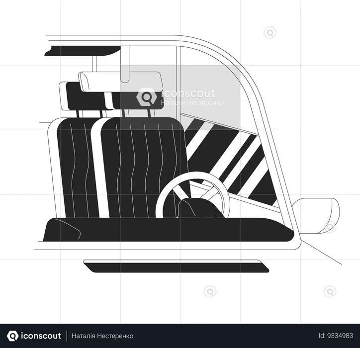Car salon with empty driver seat  Illustration