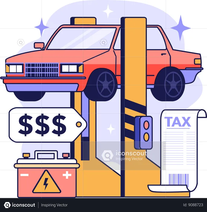Car service cost  Illustration
