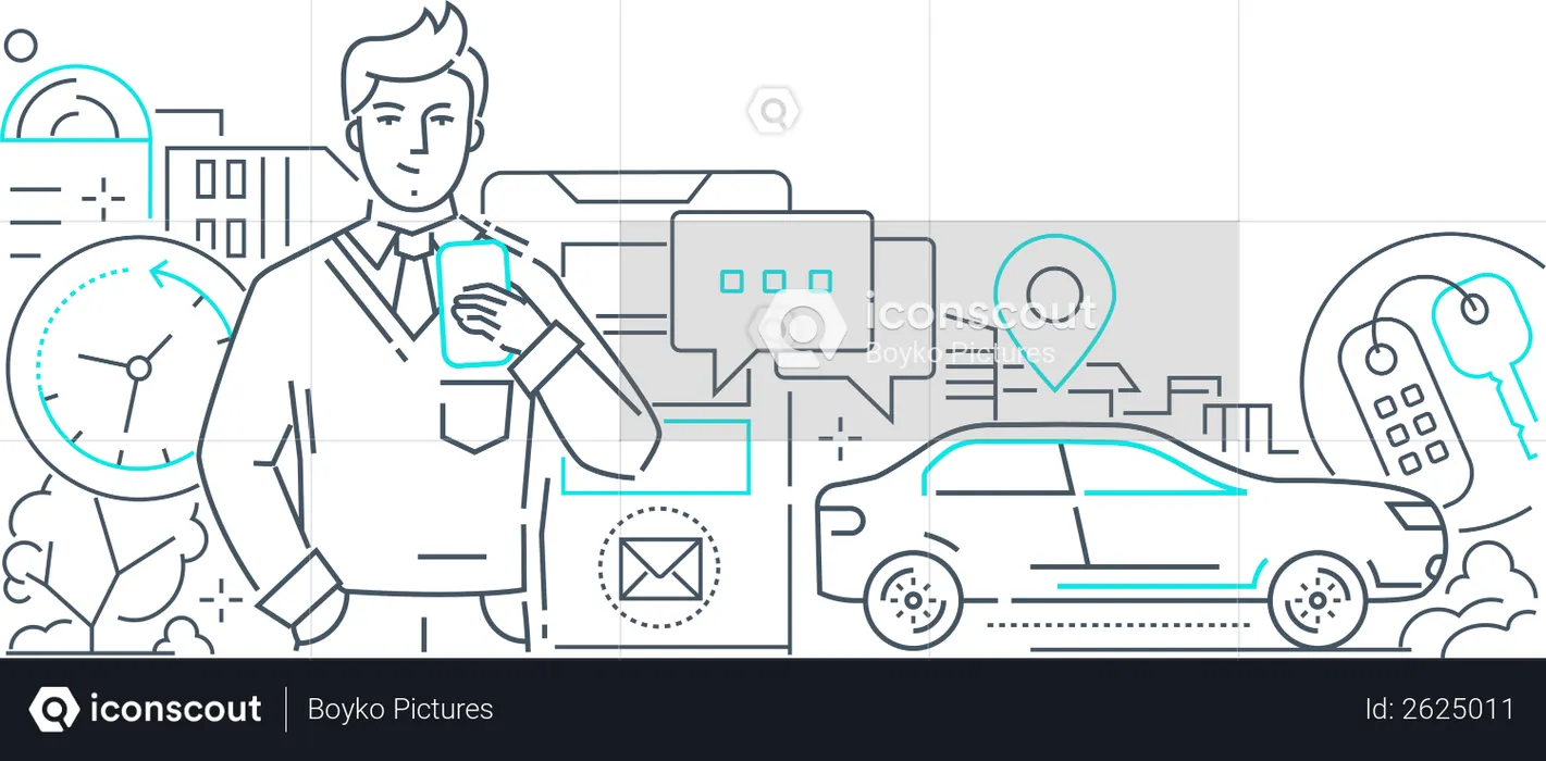 Car sharing  Illustration