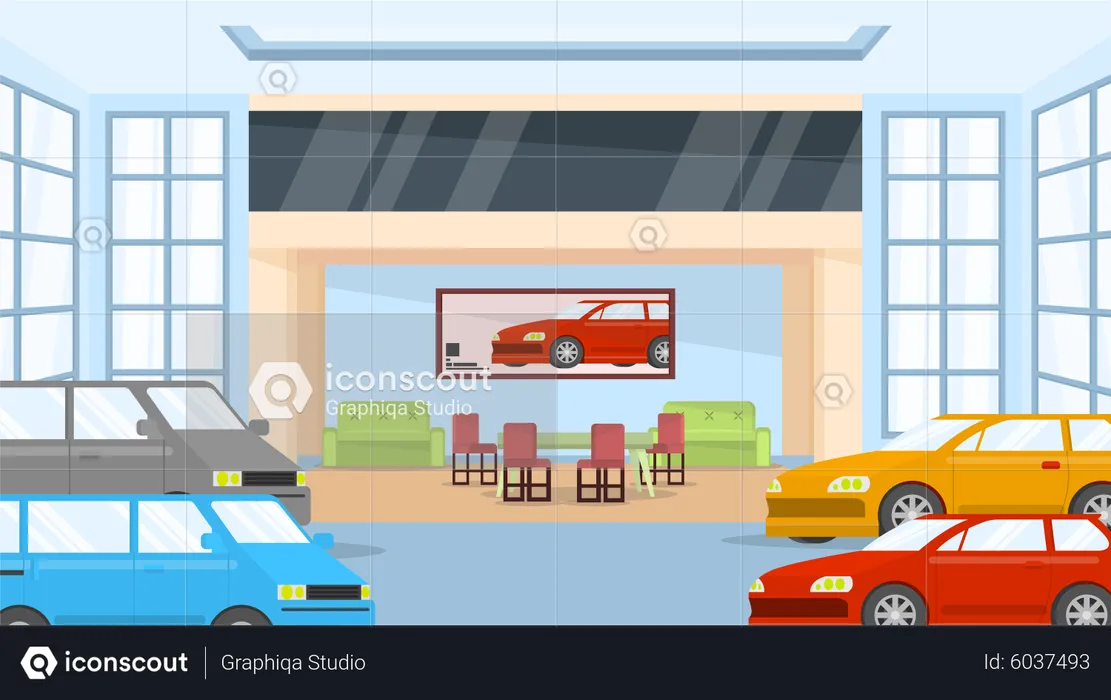Car Showroom  Illustration