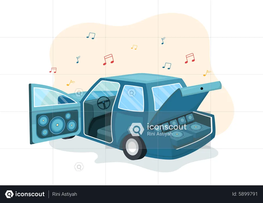 Car sound system  Illustration