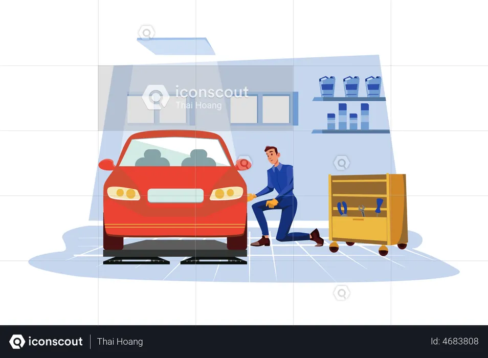 Car Tuning Service  Illustration