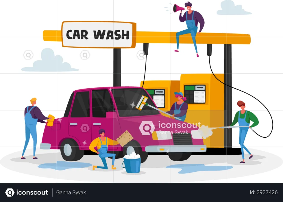 Car Wash Service  Illustration