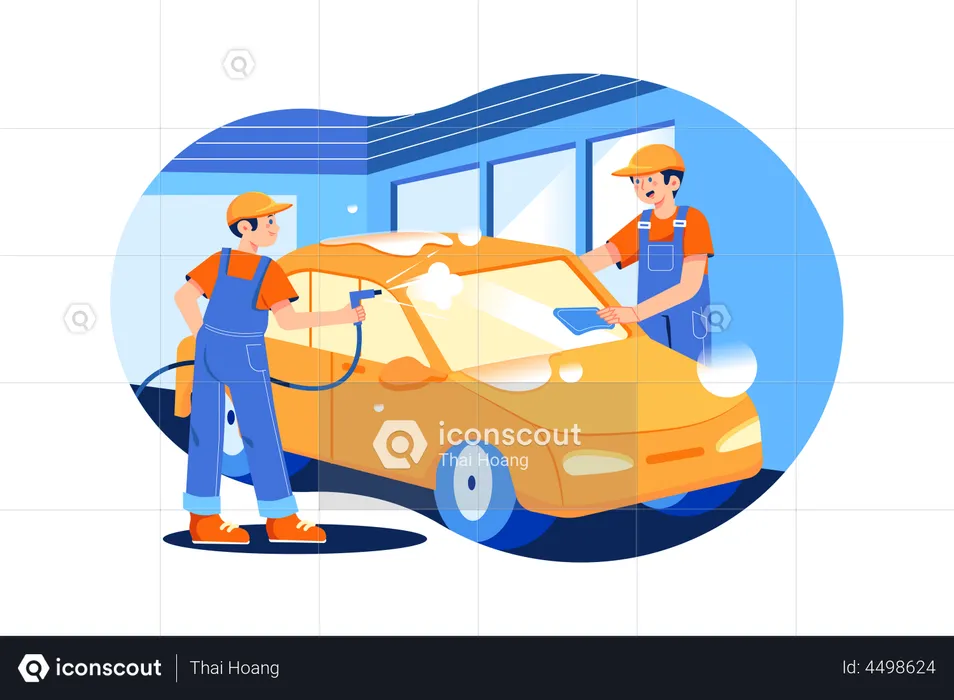 Car Wash Service  Illustration