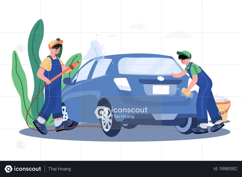 Car Wash Service  Illustration