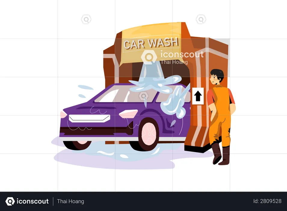 Car Washing machine  Illustration