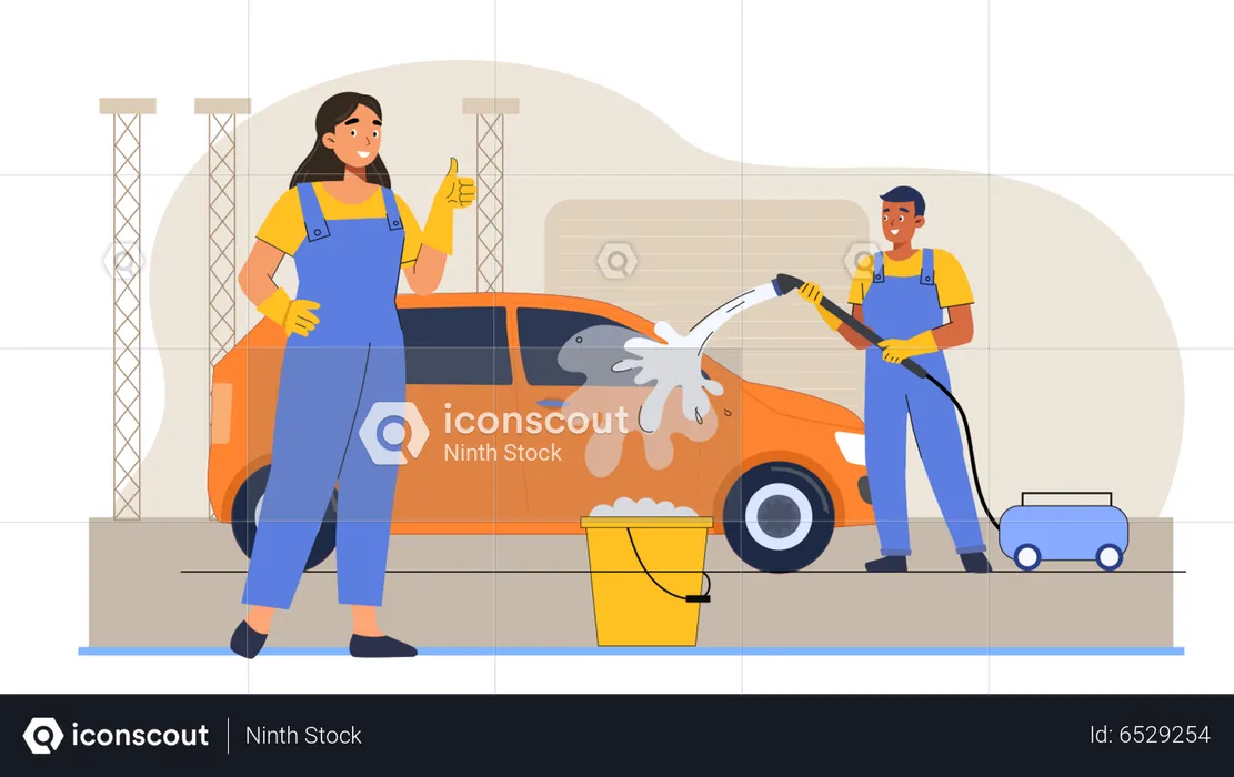 Car washing service  Illustration