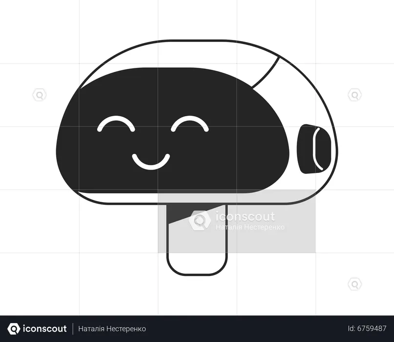 Cara de robot feliz  Ilustración