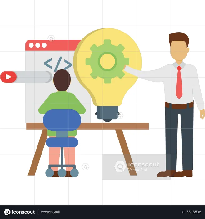 Cara fazendo configuração de codificação  Ilustração