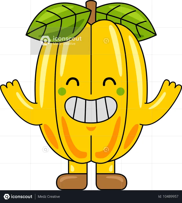 Mascote da carambola  Ilustração