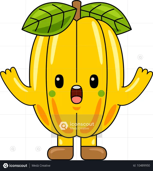 Mascote da carambola  Ilustração