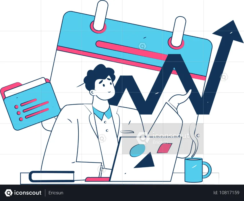 Caras de negócios recebendo correspondência comercial  Ilustração