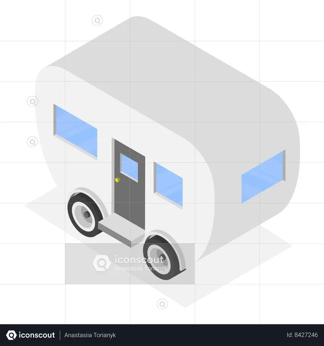 Caravan camping trailer  Illustration