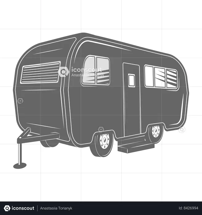 Caravane camping-car  Illustration