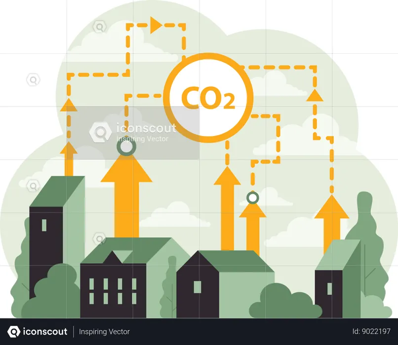 Carbon dioxide growth  Illustration