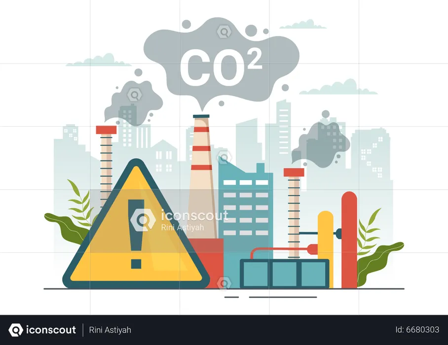 Carbon Dioxide in air  Illustration