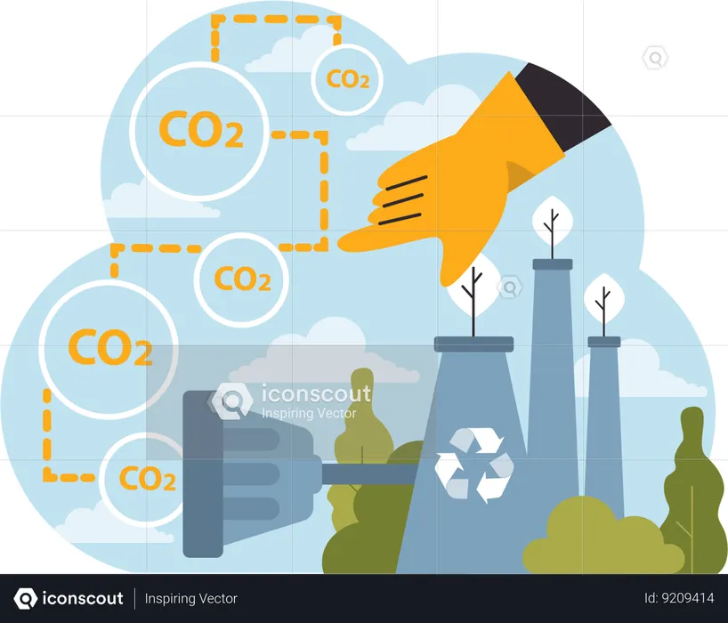Carbon dioxide is harmful for health  Illustration