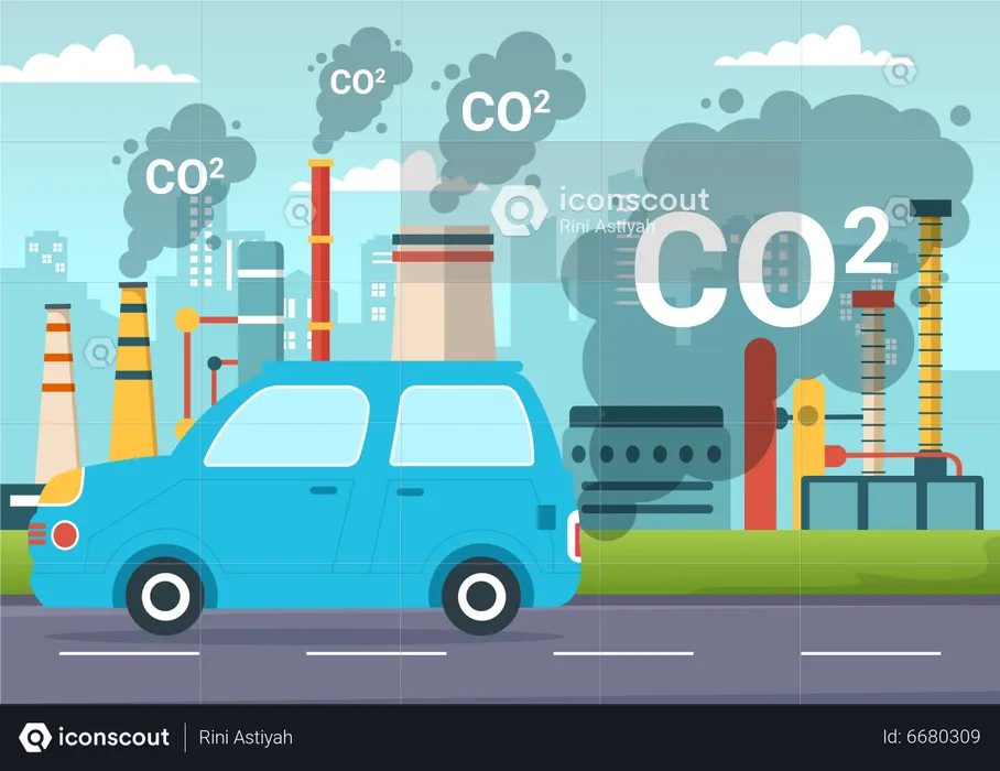 Carbon Dioxide or CO2  Illustration