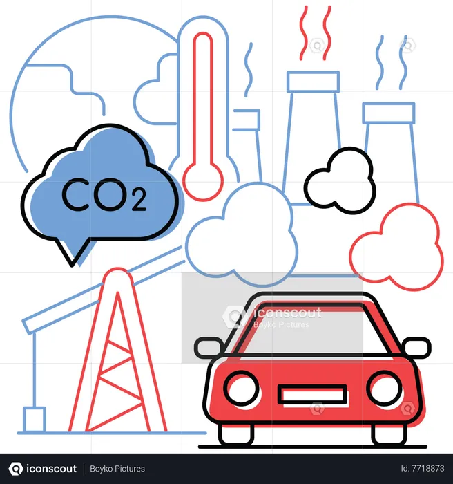Carbon emission  Illustration