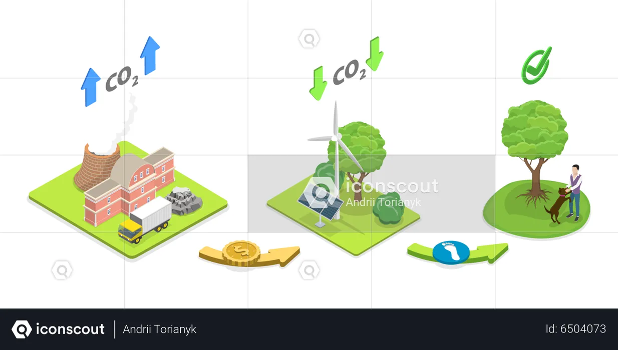 Carbon Emission Control  Illustration