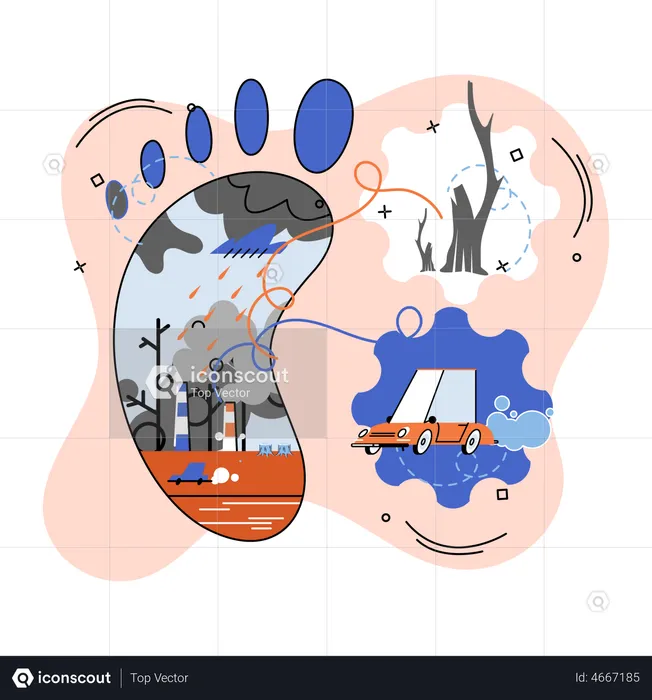 Carbon footprint  Illustration