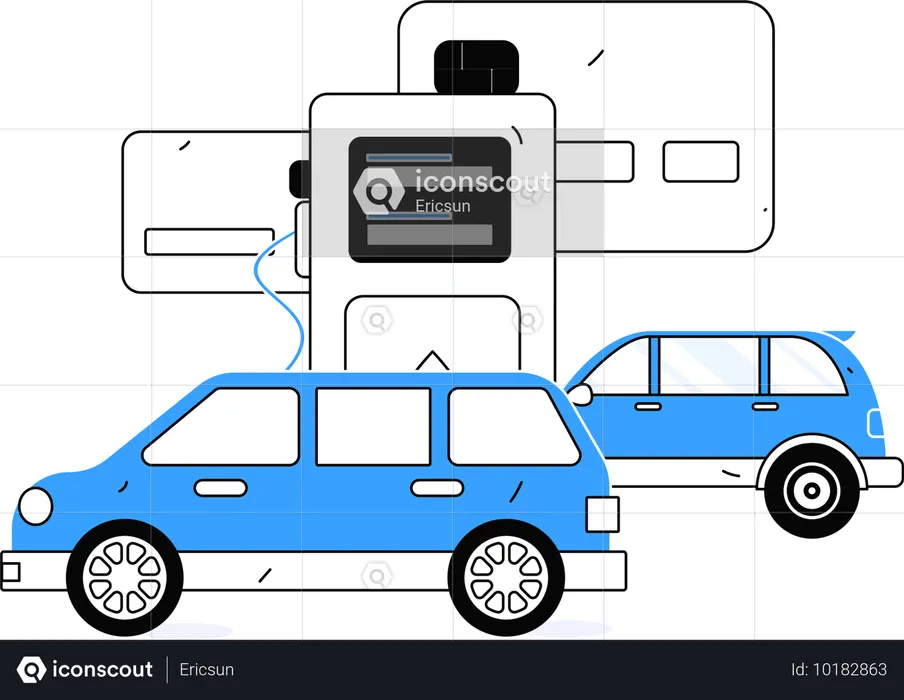 Card payment done for car petrol  Illustration