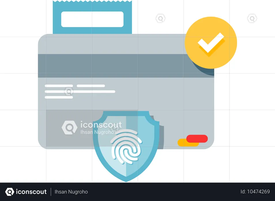 Card payment verification using fingerprint  Illustration