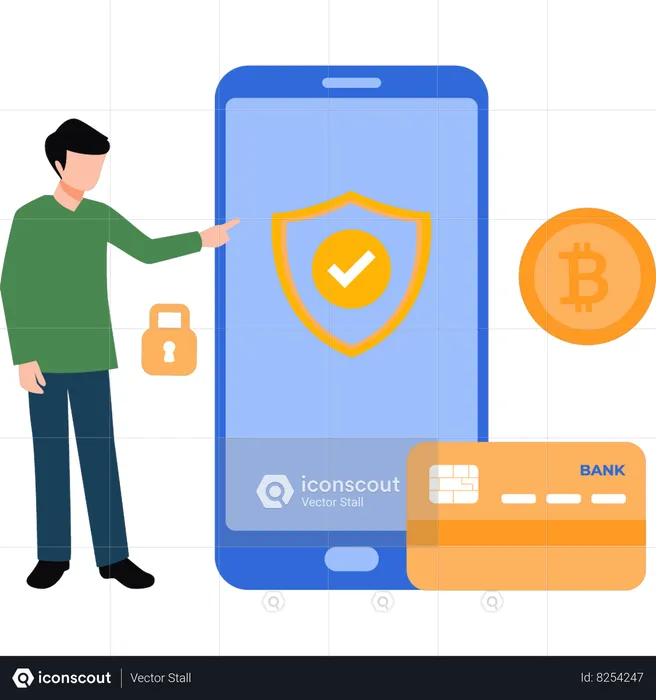 Card payments secure  Illustration