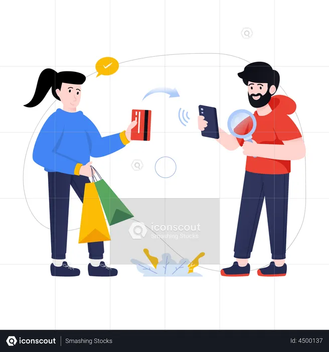 Card Shopping  Illustration