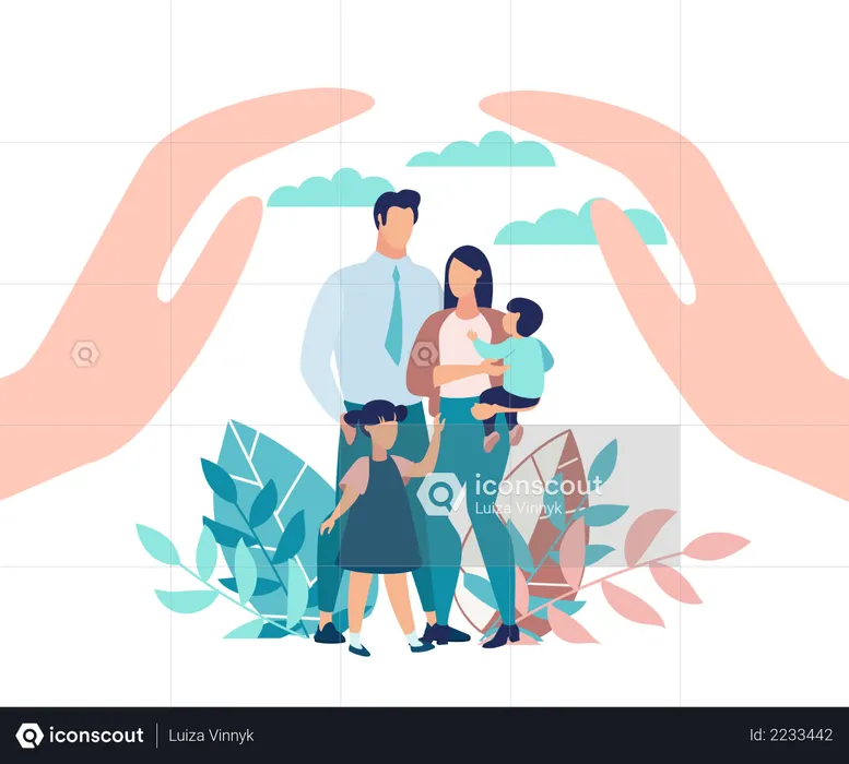 Care of Businessman and family  Illustration