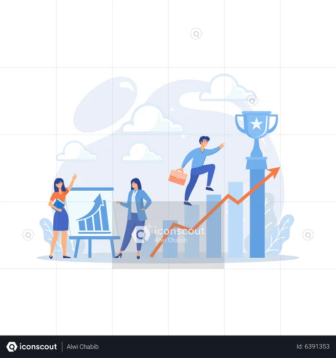 Career growth and job promotion  Illustration