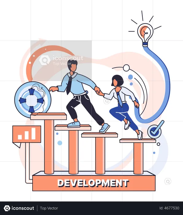 Career growth Development  Illustration