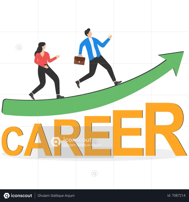 Career growth towards  target achievement  Illustration