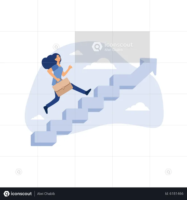 Career success for woman  Illustration