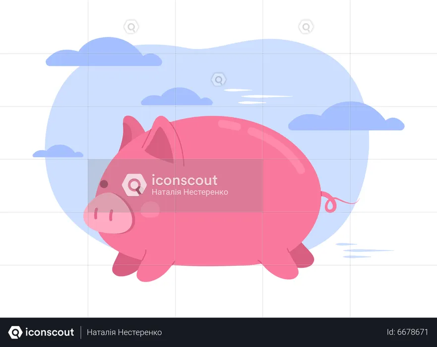 Carefree piggy  Illustration