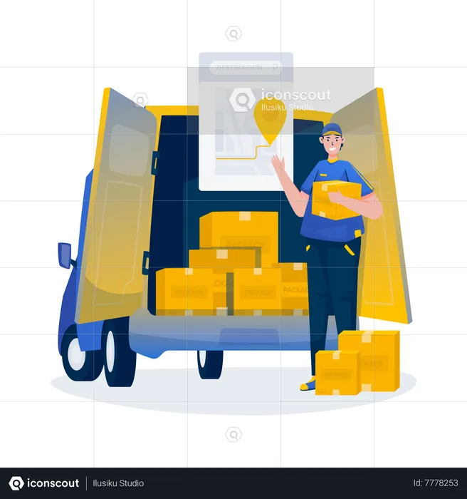 Cargo delivery service  Illustration
