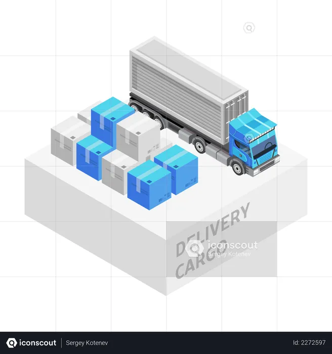 Cargo delivery truck  Illustration