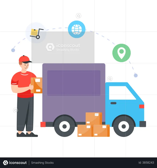 Best Cargo Loading Illustration download in PNG & Vector format