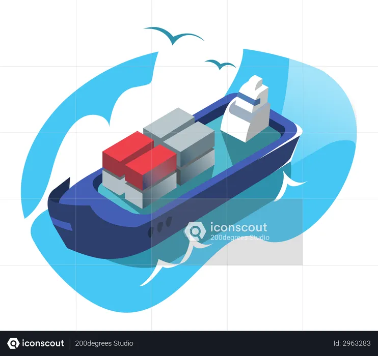Cargo ship  Illustration