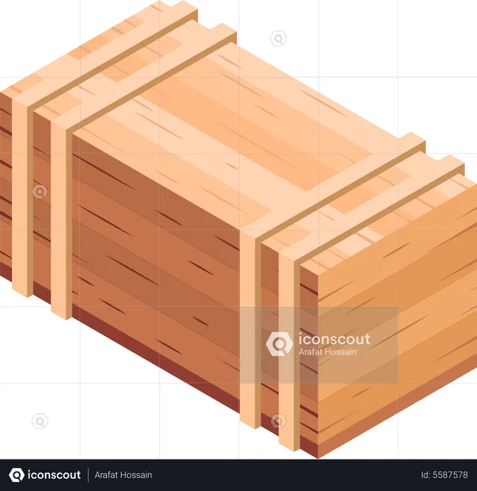 Cargo Wooden Box  Illustration