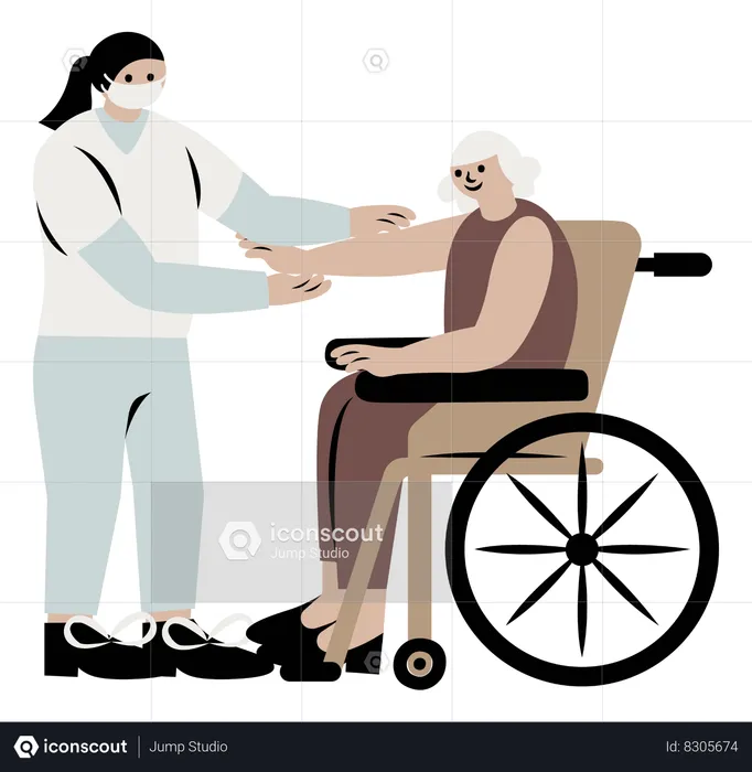 Caring senior patient  Illustration